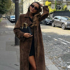 Manteau Trench Long en Suède pour Femmes - Noah