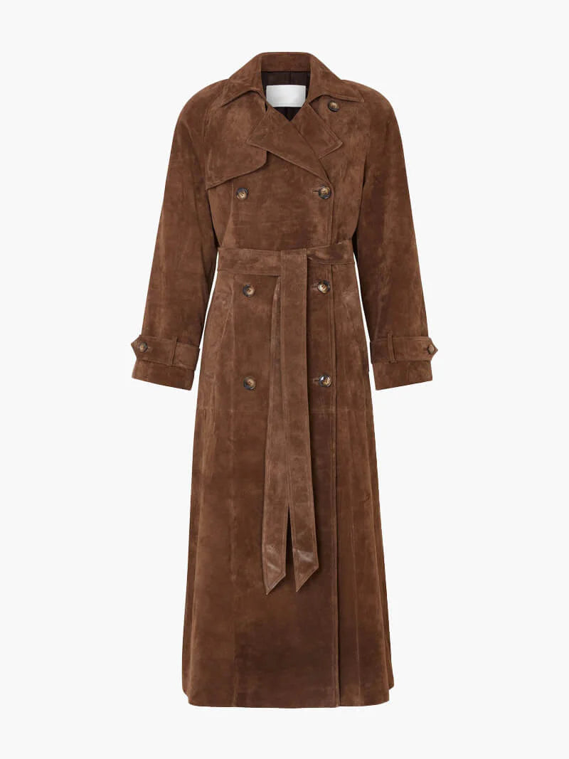 Manteau Trench Long en Suède pour Femmes - Noah